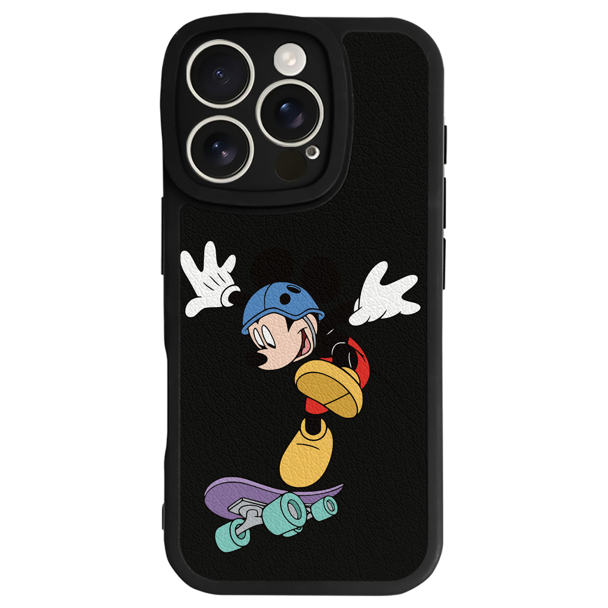 （画像用） ミッキーマウス Mickey Mouse 【iPhone 16シリーズ対応】シリコンスマホケース（レザー調） 材質：シリコン